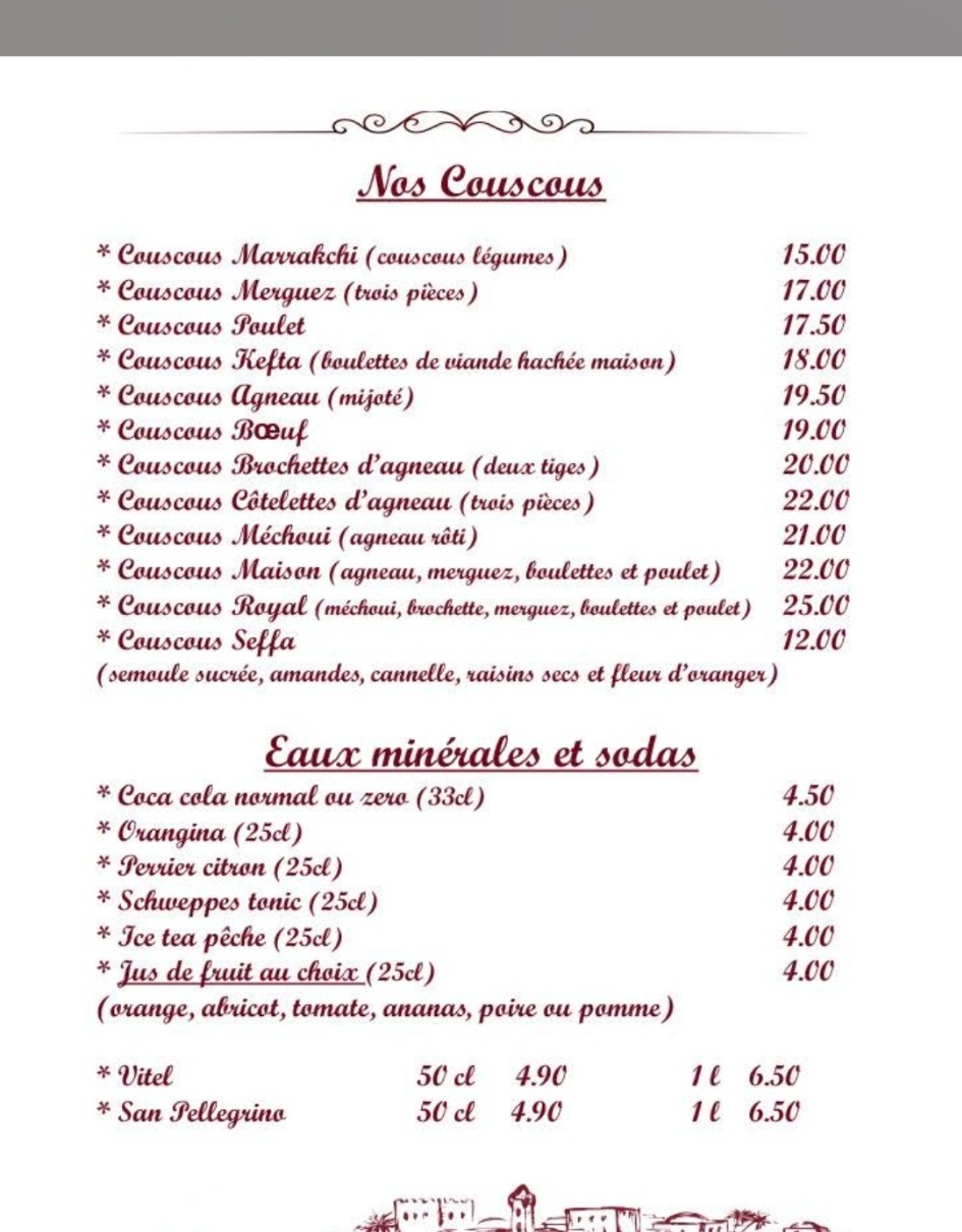 Couscous et boissons