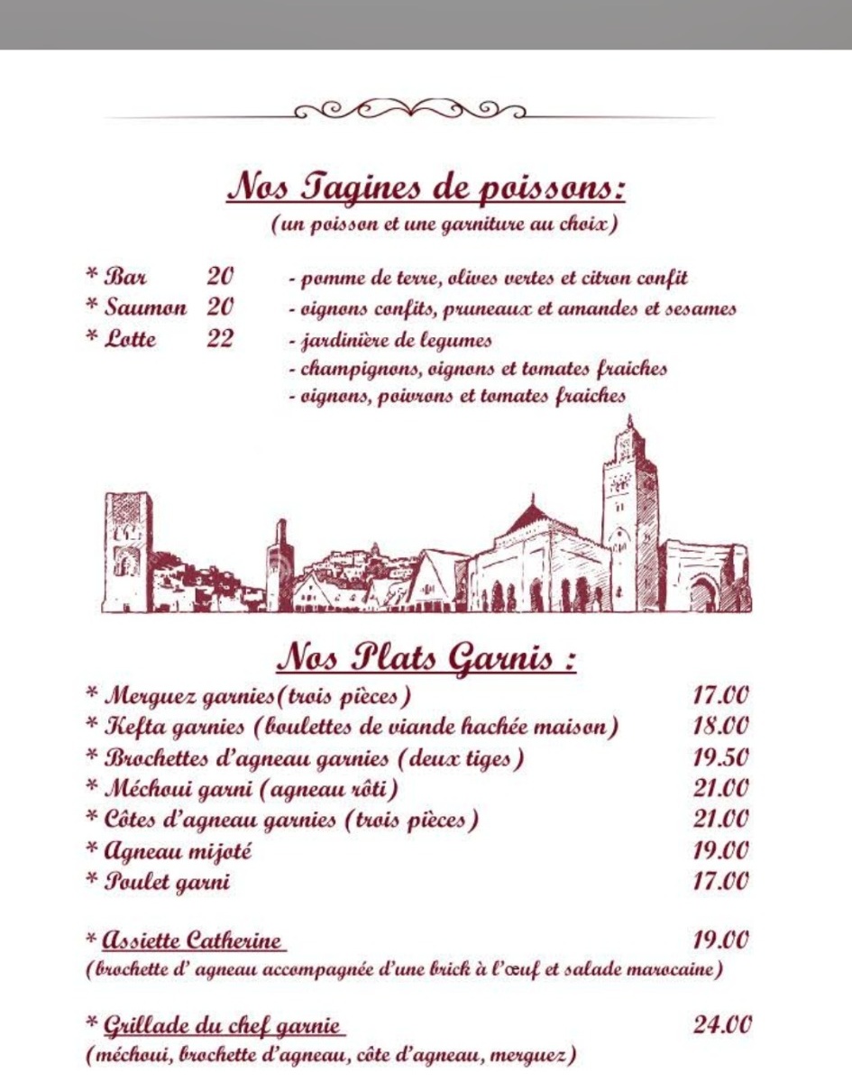 Tagines de poissons et plats garnis